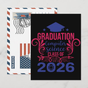 Postal Festiva Camiseta de Graduación en Ciencias de la Computaci