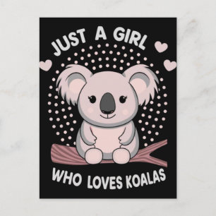 Postal Festiva Camiseta de koalas lindos para niños, solo una niñ