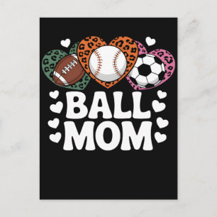 Postal Festiva Camiseta de Mamá de Balón con Estampado de Leopard