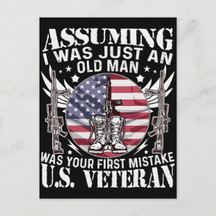 Postal Festiva Camiseta Día de los Veteranos Patriota de EE. UU.