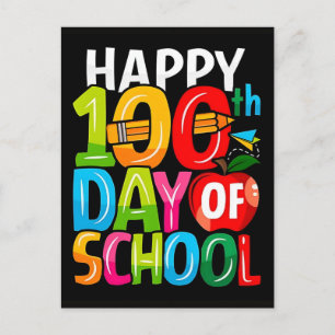 Postal Festiva Camiseta divertida del 100.º día de escuela