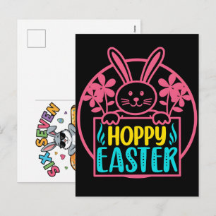 Postal Festiva Camiseta divertida del meme del conejo de Pascua S