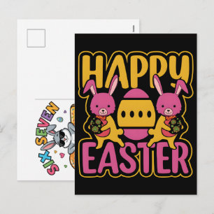 Postal Festiva Camiseta divertida del meme del conejo de Pascua S