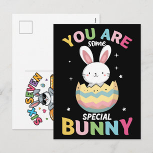 Postal Festiva Camiseta divertida del meme del conejo de Pascua S