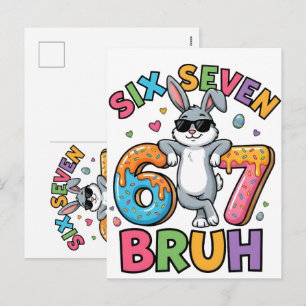 Postal Festiva Camiseta divertida del meme del conejo de Pascua S