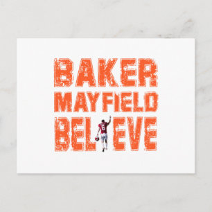 Postal Festiva Camiseta esencial genial de Baker Mayfield esencia