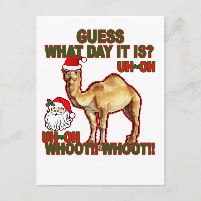 Postal Festiva Camiseta NJ.png Camel Santa Navidades de Hump Day (Anverso)