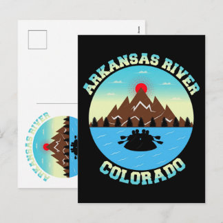 Postal Festiva Camiseta vectorial de aventura del río Arkansas Co