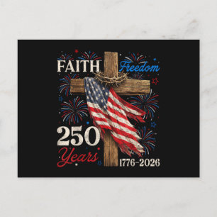 Postal Festiva Camisetas del 4 de Julio 250 Años Fe y Libertad Ch