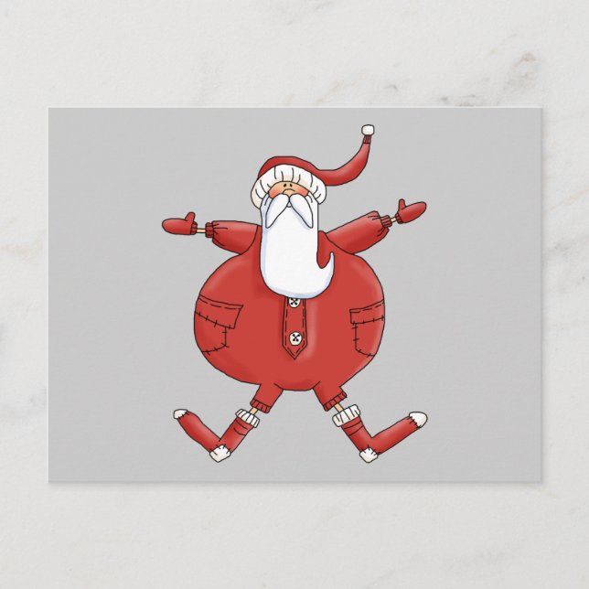 Postal Festiva Camisetas y regalos de Jolly Santa (Anverso)