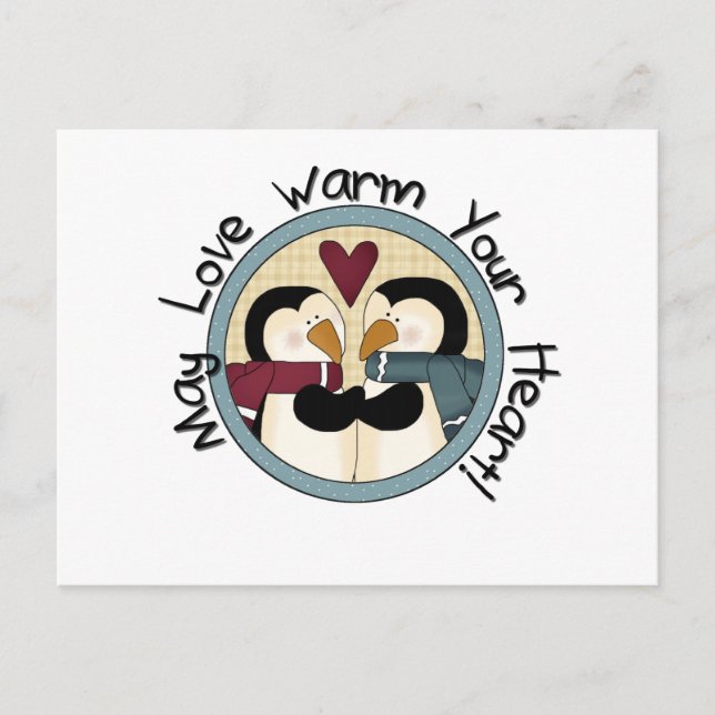 Postal Festiva Camisetas y regalos de las fiestas de pingüino amo (Anverso)