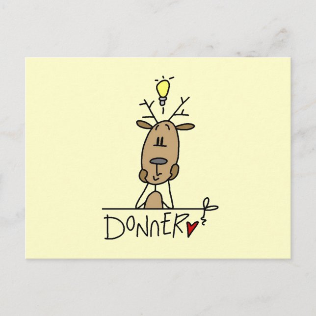 Postal Festiva Camisetas y regalos de Navidades de renos donadore (Anverso)