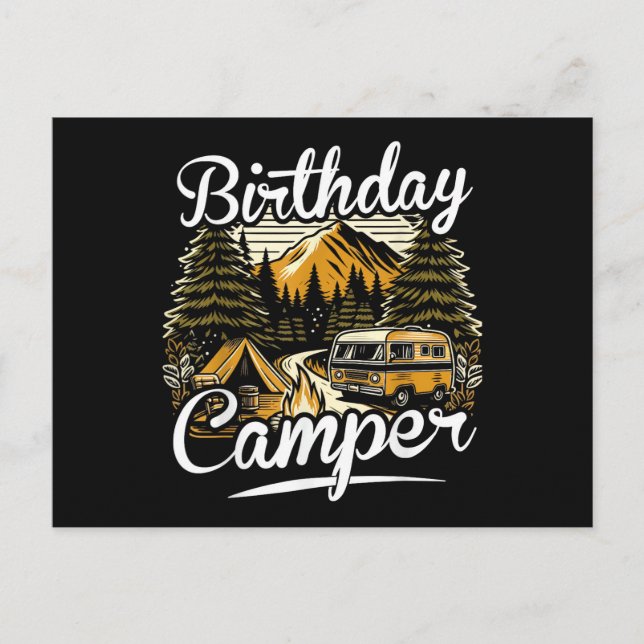 Postal Festiva Campamento de cumpleaños (Anverso)