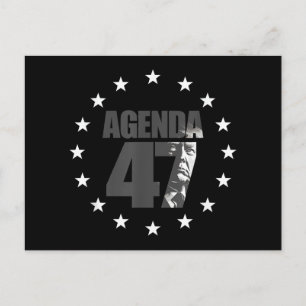 Postal Festiva Campaña de Reelección Patriótica de Trump Agenda 4