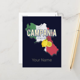 Postal Festiva Campania Italia Región Retro Mapa de recuerdos de