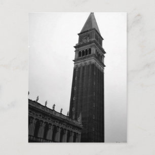 Postal Festiva Campanile Piazza San Marco Negro Blanco Tour Itali