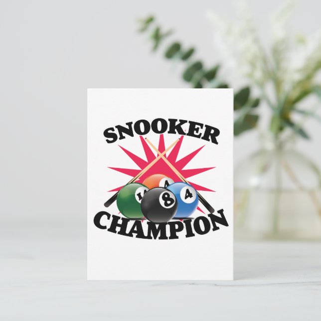 Postal Festiva Campeón del Snooker (Anverso de pie)