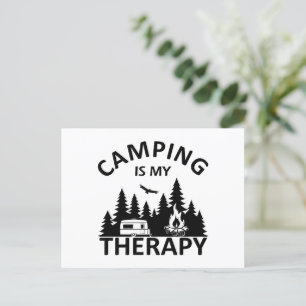 Postal Festiva Camping es mi divertido lema de terapia de camper