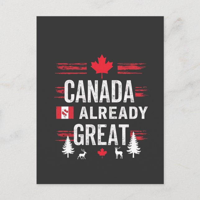 Postal Festiva Canadá ya es grande Anti MAGA Anti Trump (Anverso)