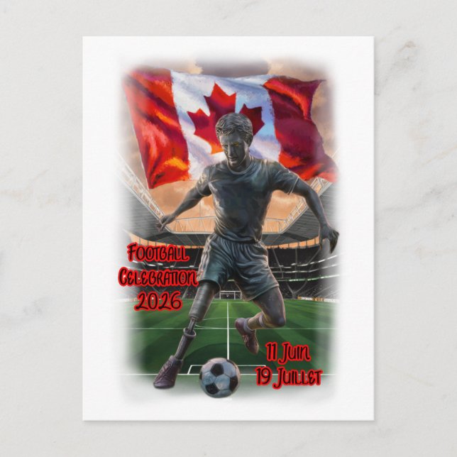 Postal Festiva Canadian Statue Celebrates Football on a (Anverso)