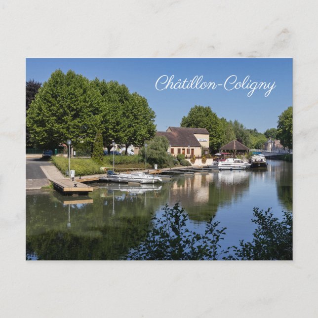 Postal Festiva Canal Briare, Chatillon-Coligny, Francia (Anverso)