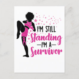 Postal Festiva Cáncer de mama mujer negra guerrera melanina sobre