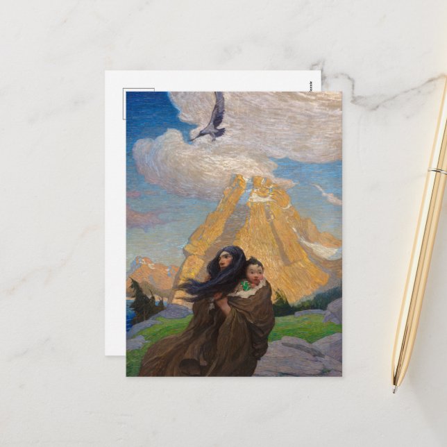 Postal Festiva Canción del águila que se mueve con la tormenta (Anverso/Reverso In Situ)