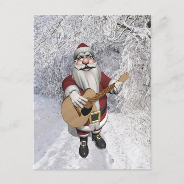Postal Festiva Canciones de Navidades musicales de Santa Claus (Anverso)