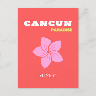Postal Festiva Cancun, Cancun Travel Art, Preppy, Pink, Red