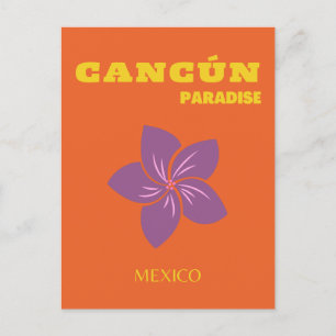 Postal Festiva Cancún, México, arte de viajes, arte tropical, Nar
