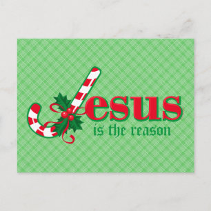 Postal Festiva Candy Cane Jesus Postcard