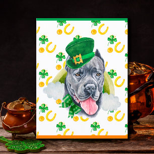 Postal Festiva Cane Corso Dog Shamrock St Patricks Day
