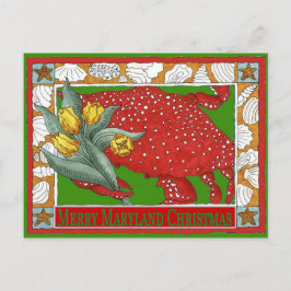 Postal Festiva Cangrejo de los Navidades de Maryland