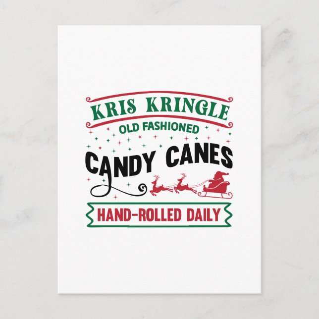 Postal Festiva Cañones Kris Kringle Candy (Anverso)