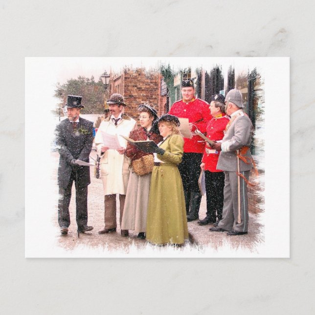 POSTAL FESTIVA CANTANTES DE CAROL NAVIDADES VICTORIANOS (Anverso)