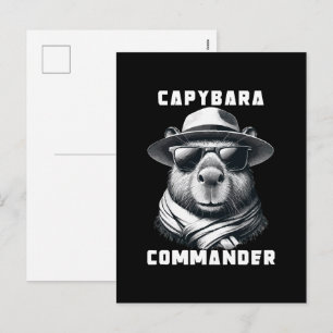 Postal Festiva Capibara Con Gafas De Sol Capy Comandante