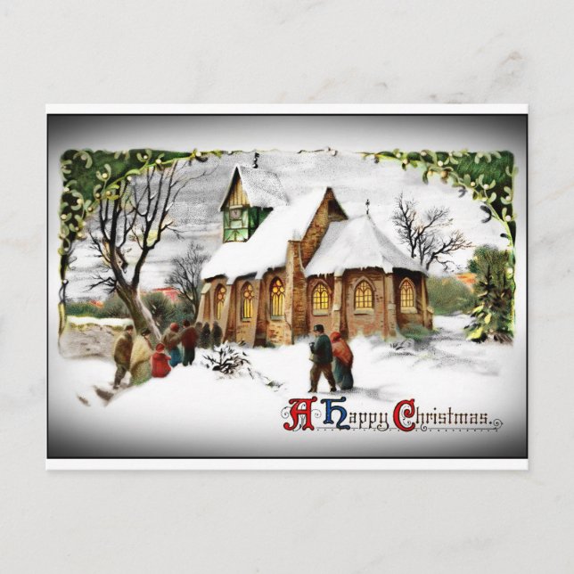 Postal Festiva Capilla en la aldea (Anverso)