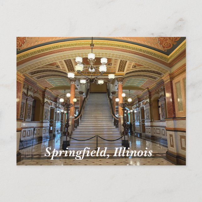 Postal Festiva Capitolio estatal de Illinois en Springfield (Anverso)