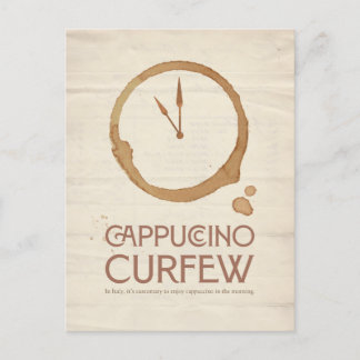 Postal Festiva Cappuccino Curfew – 11AM Coffee Postcard