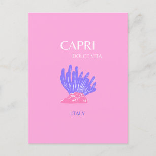 Postal Festiva Capri, Italia, Preppy, Rosa
