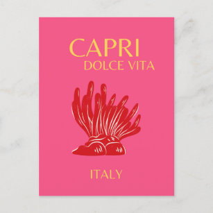 Postal Festiva Capri, Italia, rosa