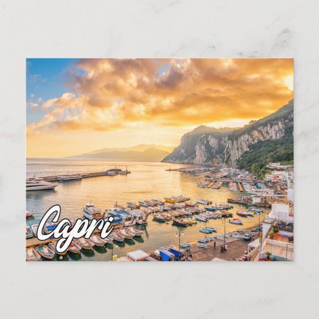 Postal Festiva Capri, Mar Tirreno, Italia (Anverso)