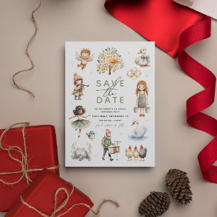 Postal Festiva Caprichosos 12 días de Navidad' 