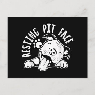 Postal Festiva Cara de fosa descansando Meme divertido de perro
