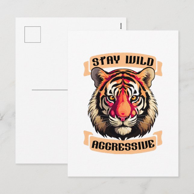 POSTAL FESTIVA CARA DE TIGRE (Anverso / Reverso)