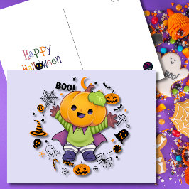 Postal Festiva Carácter de calabaza de calabaza suave de Hallowee