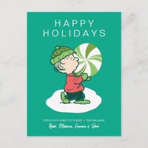 Postal Festiva Caramelo de menta de Linus