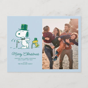 Postal Festiva Caramelo de menta sombrero de Snoopy