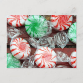 Postal Festiva Caramelos duros festivos de menta para las vacacio