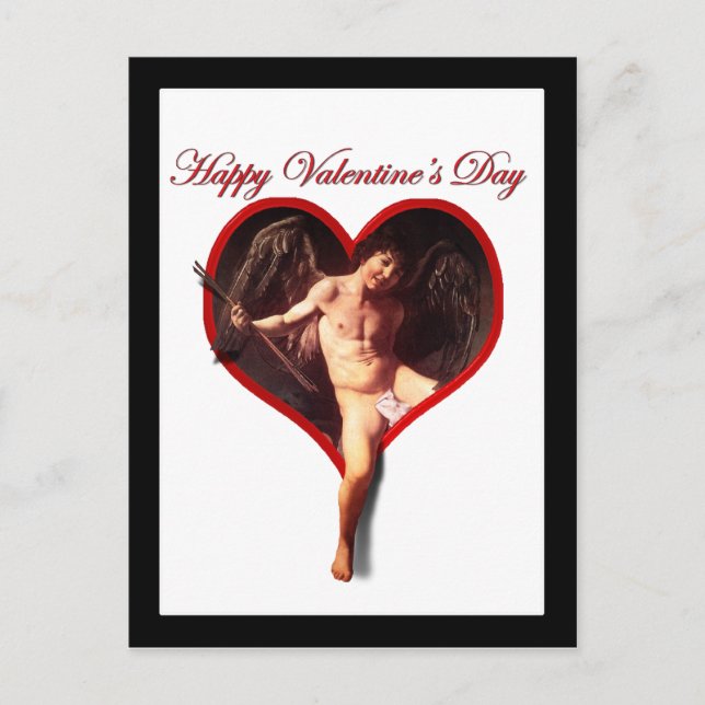 Postal Festiva Caravaggio Cupid El día de San Valentín (Anverso)